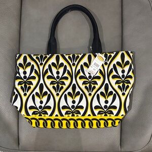 Stylish Black and Yellow Patterned Tote Bag